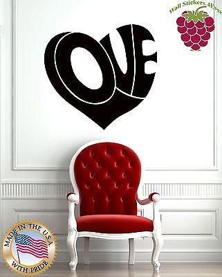 Wall Stickers Vinyl Decal Love Label Heart For Bedrooms Unique Gift z1050