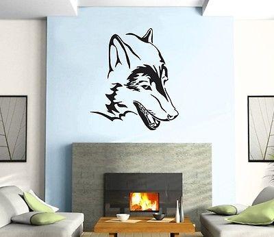 Wall Sticker Vinyl Decal Wolf Head Predator  Animal  Decor Mural Unique Gift z384