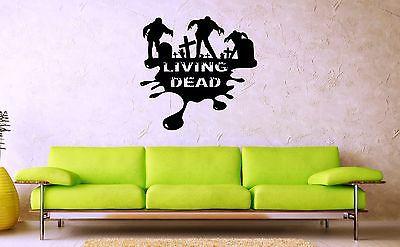 Wall Stickers Vinyl Decal Zombie Living Dead Horror Mystery Cemetery Unique Gift ig1673