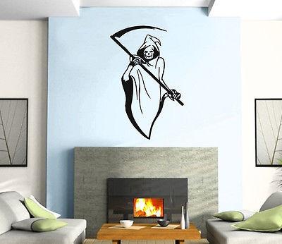 Scytheman Death Tribal Decor Mural Urban Art Wall Art Decor Vinyl Sticker Unique Gift z366