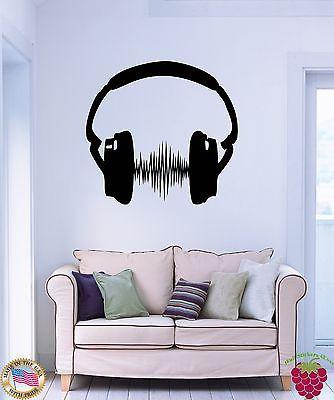 Wall Stickers Vinyl Decal Headphones Sound Music Party Unique Gift z11 ...