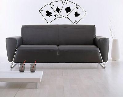 Four Aces Poker Stack Of Cards Mural Wall Art Decor Vinyl Sticker Unique Gift z556