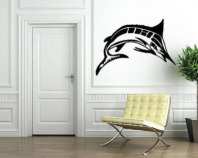 Wall Mural Vinyl Art Sticker Marlin Fish Fishing and Hunting Hobby Decor Unique Gift (m328)