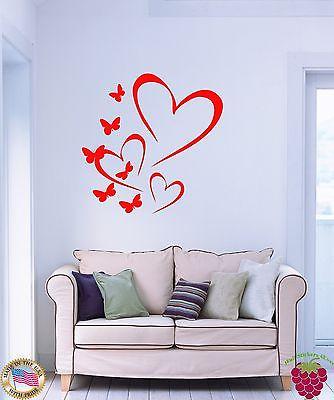 Wall Stickers Vinyl Decal Family Love Heart Butterflies For Living Room Unique Gift z1111