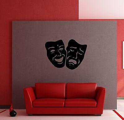 Wall Vinyl Decal Sticker Masks Comedy and Tragedy Theater Decor Unique Gift (m309)