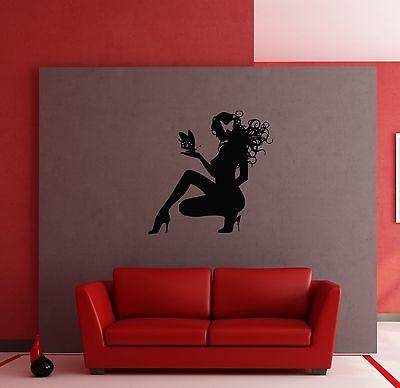 Sexy Hot Girl Butterflys Hair Spa Beauty Salon Wall Art Decor Vinyl Sticker Unique Gift z510