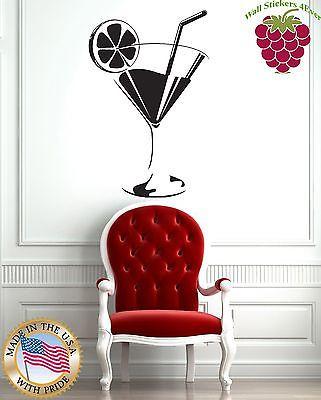Wall Stickers Vinyl Decal Alcohol Cocktail Glass Club Unique Gift z1023
