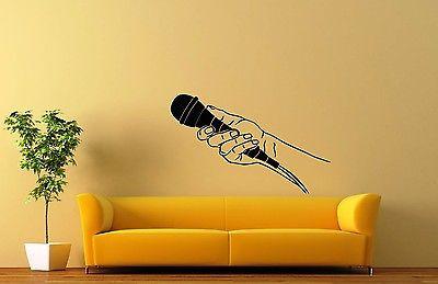 Wall Stickers Vinyl Decal Microphone Music Media Journalist Interview Unique Gift ig1574