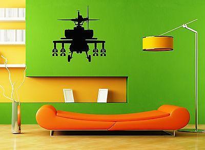 Wall Stickers Vinyl Decal Apache Helicopter Military Aviation War Unique Gift ig1660