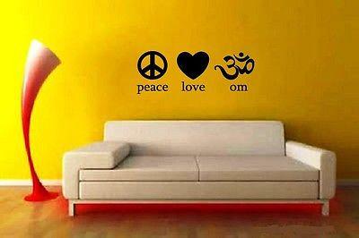 Wall Stickers Vinyl Decal I Love Yoga Peace Love Om Fitness Yogini  Unique Gift EM582