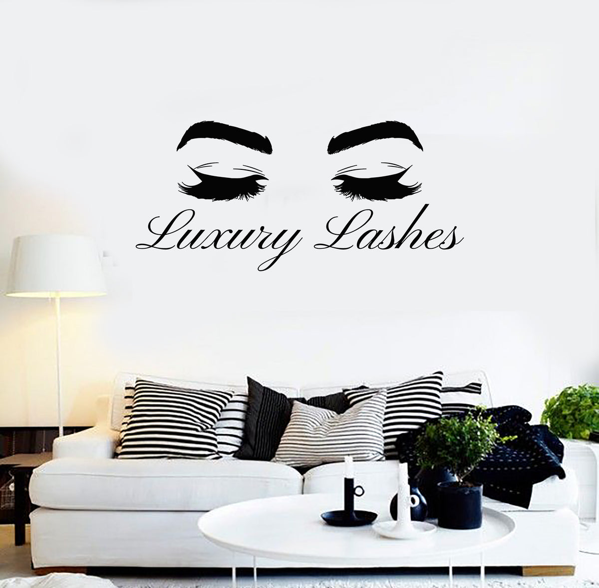 Vinyl Wall Decal Makeup Luxury Lashes Master Big Eyelashes Fashion Sti — Wallstickers4you 