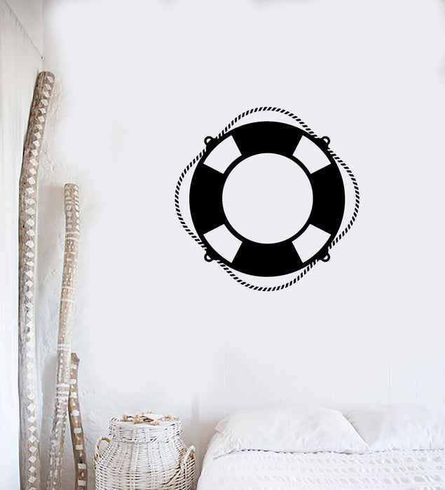 Vinyl Wall Decal Lifebuoy Ship Yacht Beach Lifeguard Sailor Marine Art Stickers Mural (ig5438)