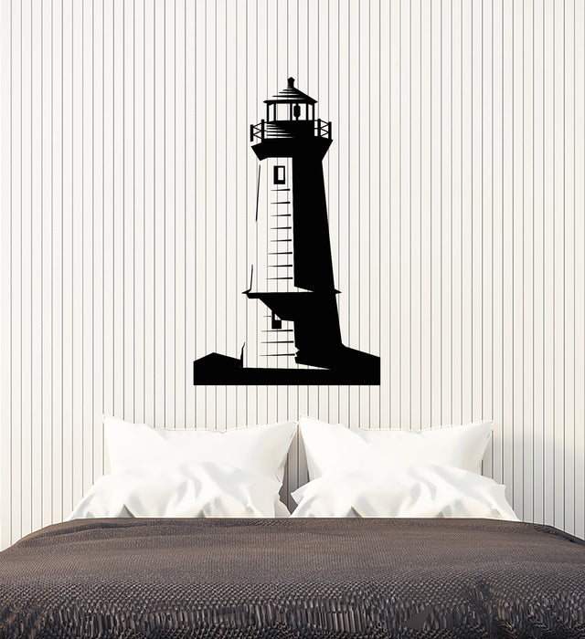 Vinyl Wall Decal Beach House Decor Castle Lighthouse Ocean Stickers Mural (g6760)