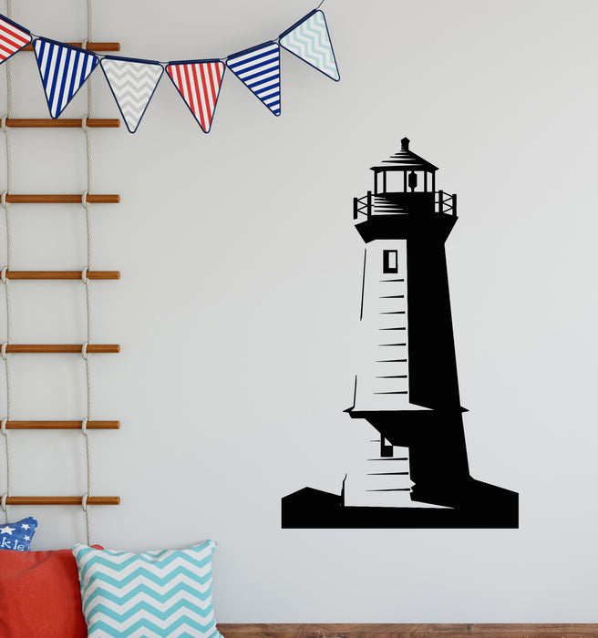 Vinyl Wall Decal Beach House Decor Castle Lighthouse Ocean Stickers Mural (g6760)