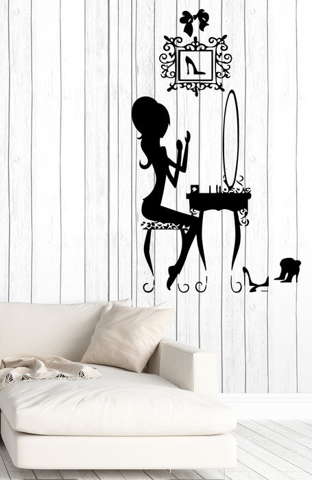 Autocollant mural en vinyle pour salon de beauté, maquillage, mode, décoration de chambre d'adolescent, cadeau unique (M633)