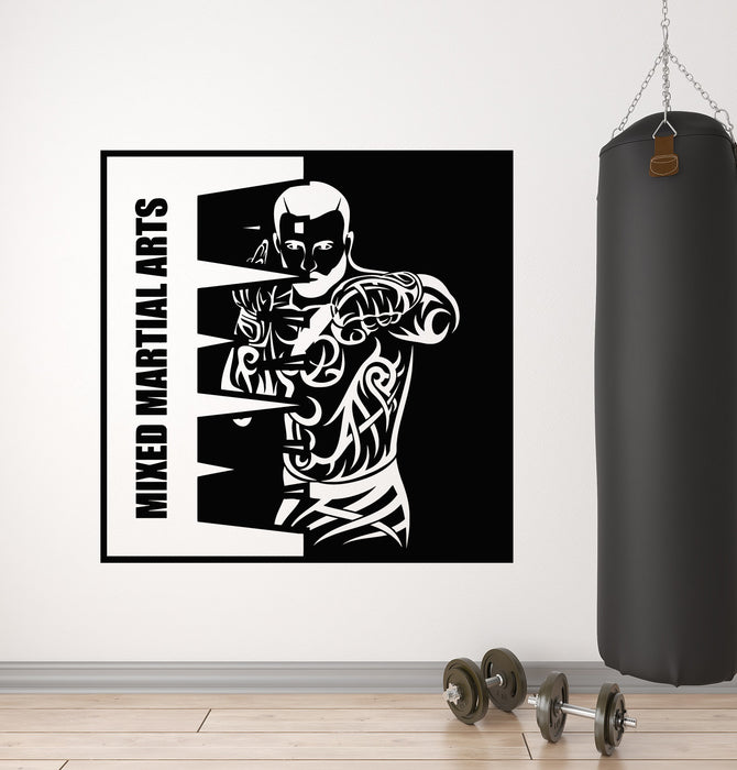 Vinyl Wall Decal MMA Fighter Martial Arts Fight Club Sport Gym Stickers Mural (g1499)
