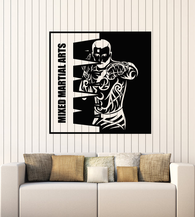 Vinyl Wall Decal MMA Fighter Martial Arts Fight Club Sport Gym Stickers Mural (g1499)