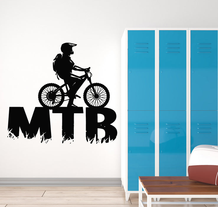 Vinyl Wall Decal Mountain Bike Bicycle Cycle Extreme Sport Stickers Mural (g6189)