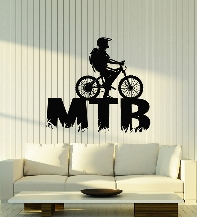Vinyl Wall Decal Mountain Bike Bicycle Cycle Extreme Sport Stickers Mural (g6189)