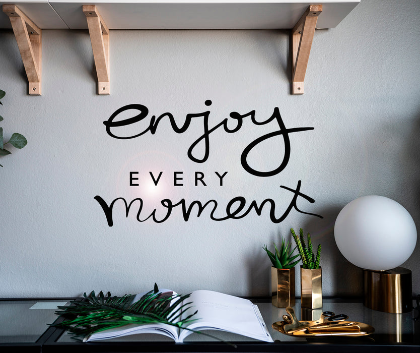 Vinyl Wall Decal Inspiring Quote Enjoy Every Moment Stickers Mural 22.5 in x 12.5 in gz026