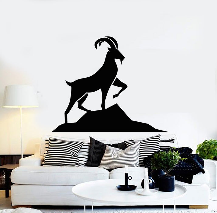 Vinyl Wall Decal Mountain Goat Wild Animal Hoof Horn Decor Stickers Mural (g6565)