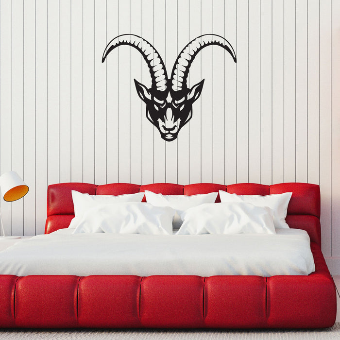 Mountain Goat Vinyl Wall Decal Animal Horns Head Living Room Stickers Mural (k349)