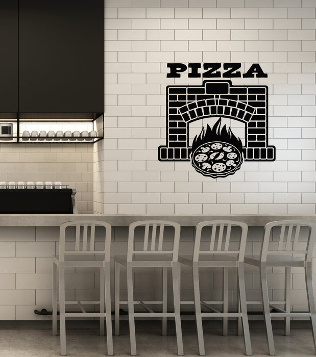 Vinyl Wall Decal Pizza Fireplace Pizzeria Italian Restaurant Decoration Stickers Mural (ig6017)