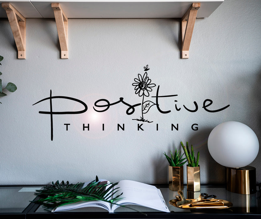 Vinyl Wall Decal Phrase Postive Thinking Cartoon Daisy Room Home Decor Stickers Mural 28.5 in x 11 in gz017