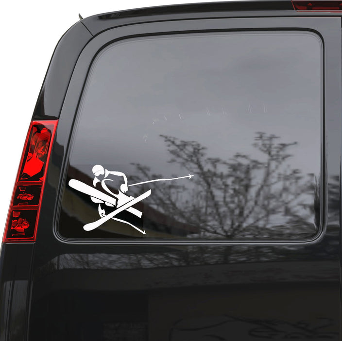 Auto Car Sticker Decal Skiing Skier Extreme Sports Truck Laptop Window 9.1" by 5" Unique Gift ig018c