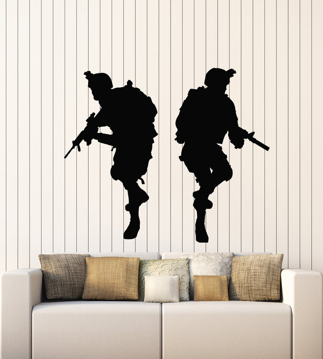 Vinyl Wall Decal Soldiery Military War Weapon Army Warrior Stickers Mural (g1112)