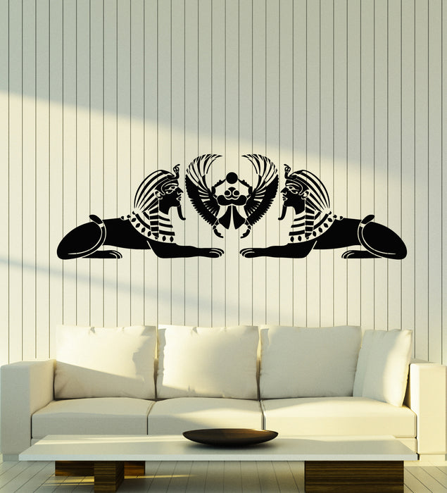Vinyl Wall Decal Sphinx Of Egypt Ancient Pharaoh Symbol Stickers Mural (g2485)