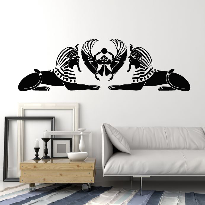 Vinyl Wall Decal Sphinx Of Egypt Ancient Pharaoh Symbol Stickers Mural (g2485)