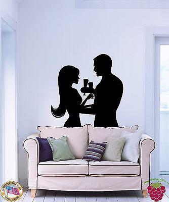 Wall Stickers Vinyl Decal Romantic A Loving Couple Champagne Unique Gift z1103