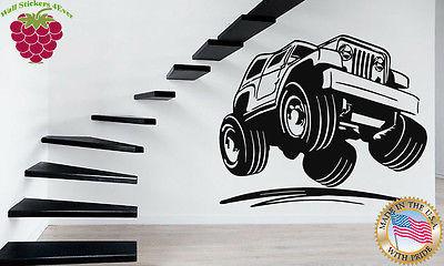 Wall Stickers Vinyl Decal  Jeep Army Truck Car Muscle Unique Gift z643