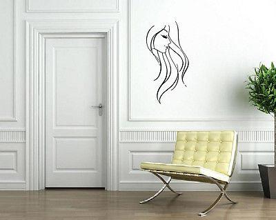 Sexy Young Girl Profile Portrait Wall Decor Mural Vinyl Decal Art Sticker Unique Gift M592