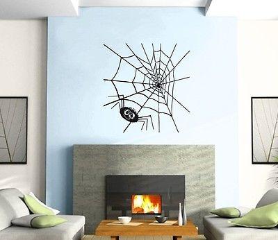 Wall Sticker Vinyl Decal Spider Web Funny Animal Cartoon Kids Unique Gift z483