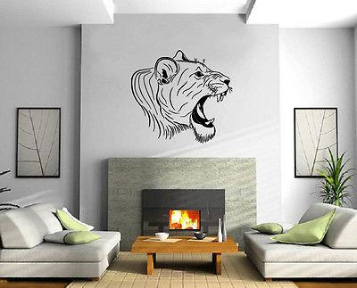 Wall Vinyl Art Sticker Bengal Tiger Head Asian Great Cat Decor Unique Gift (m388)