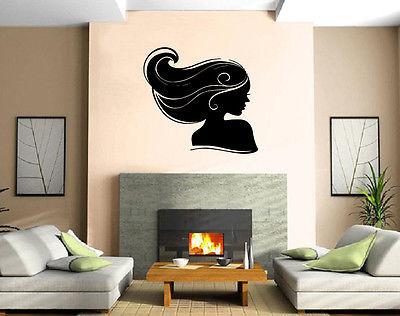 Profile Sexy Woman Face Curly Hair Decor Wall Art Mural Vinyl Decal Sticker Unique Gift M466