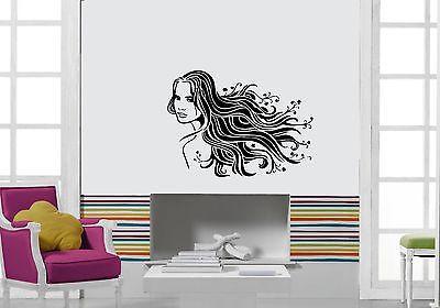 Wall Stickers Vinyl Decal Sexy Beautiful Girl Hair Barber Fashion Unique Gift ig1576
