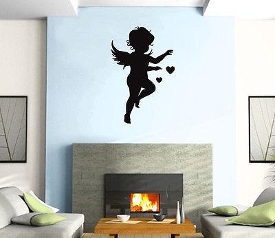 Cupid Love Angel Heart Positive Love Wall Art Decor Vinyl Sticker Unique Gift z499