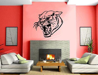 Wall Vinyl Art Sticker Panther Head Roar Asian Wood Hunt Decor Unique Gift (m406)