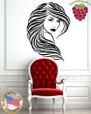 Sexy Beautiful Hot Girl Long Wavy Hair Style Wall Art Decor Vinyl Sticker Unique Gift EM097