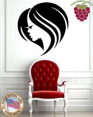 Wall Stickers Vinyl Decal Cute Girl Face Eye Lashes Beauty Hair Salon Unique Gift EM557