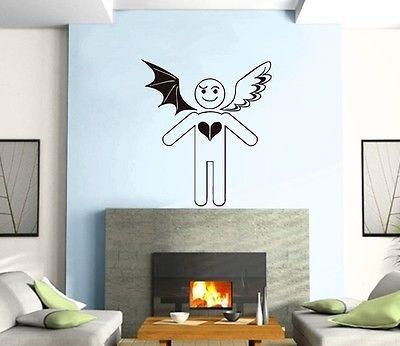 Wall Sticker Vinyl Decal Angels And Demons Funny  Romantic  Unique Gift z481