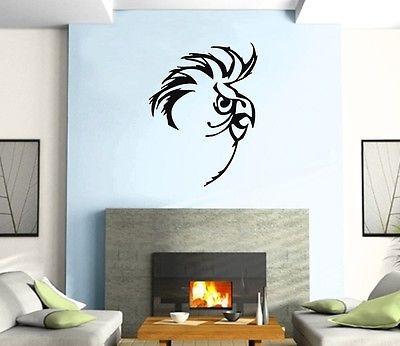 Wall Sticker Vinyl Decal Parrot  Bird  Funny Pull Mural Urban Art Unique Gift z374