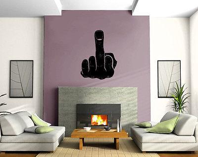 Man Fist Middle Finger Rude F Off Decor Wall Mural Vinyl Art Sticker Unique Gift M522