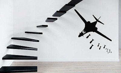 Бомбардировка летающий реактивный самолет военно-воздушные силы настенная живопись декор виниловая наклейка уникальный подарок z428