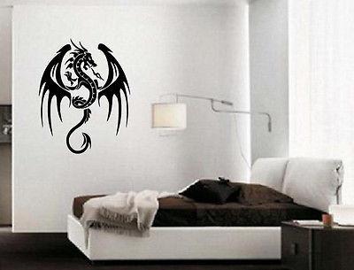 Fire Flying Dragon Medieval Tales Decor Wall Mural Vinyl Art Decal Sticker Unique Gift M479