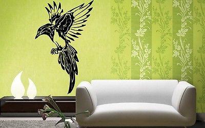 Sticker mural en vinyle Motif oiseau moqueur Décoration tribale Cadeau unique (m155) 