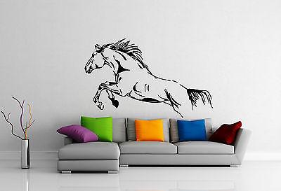 Wall Vinyl Art Sticker Wild Horse Mustang Jump Freedom Animal Decor Unique Gift (m334)